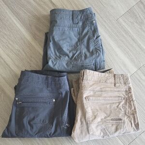 3 Men's Kuhl Pants. Size 32×32. Silencr/Destroyr/ Rydr.